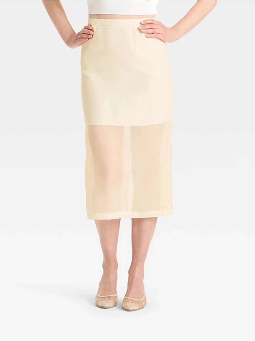 A New Day - Women’s Sheer MIDI A-Line Skirt Size 14